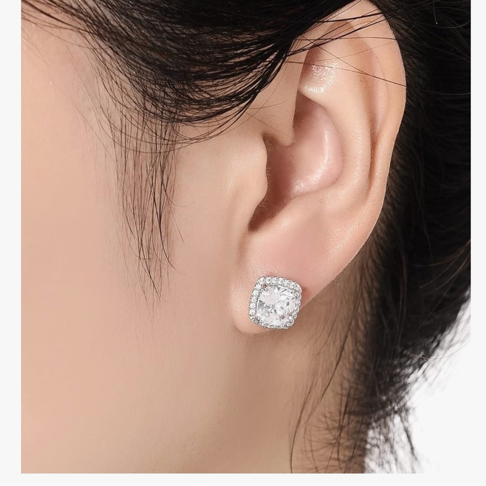 Sparkling Silver Crystal Earrings for Women (Brand New)
